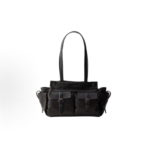 PRADA metal accessory single-shoulder bag, medium-sized for women